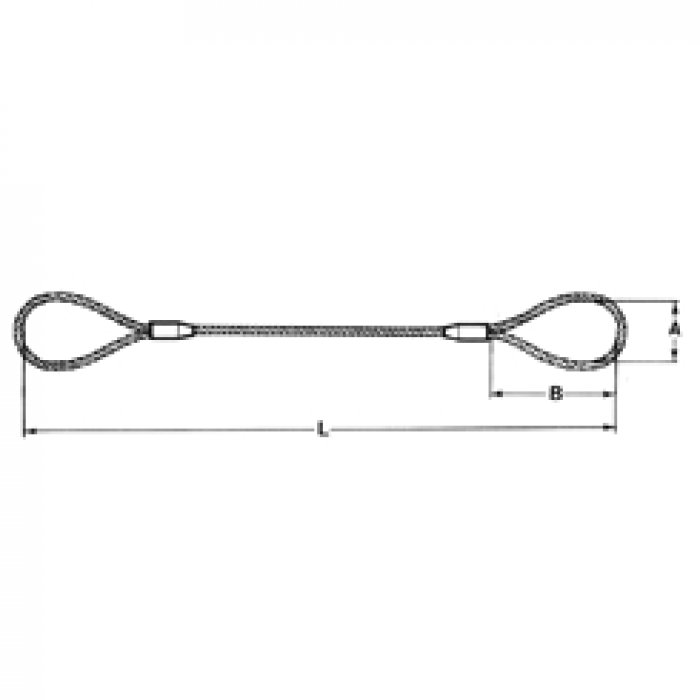 FIBER CORE STEEL WIRE ROPES SLING WITH TWO SOFT EYE AND CONICAL FERRULES